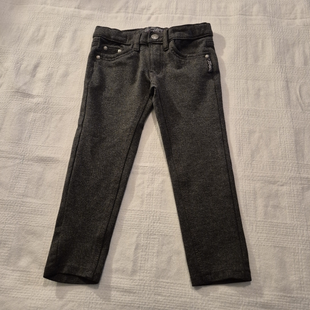 Silver girls size 4 Amy pants, adjustable waist gray stretch VGUC